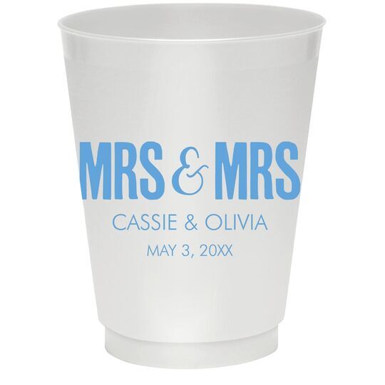 Bold Mrs & Mrs Colored Shatterproof Cups